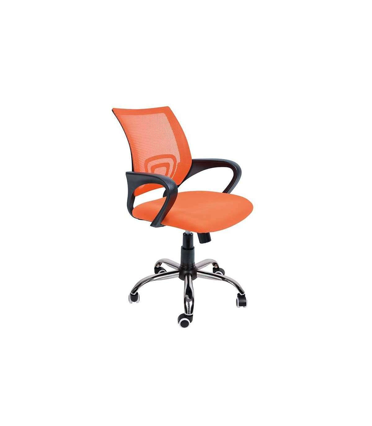 Sillón Despacho Giratorio Elevable Acabado Naranja, 57 Cm(ancho) 88/98 Cm(altura) 63 Cm(fondo)_0