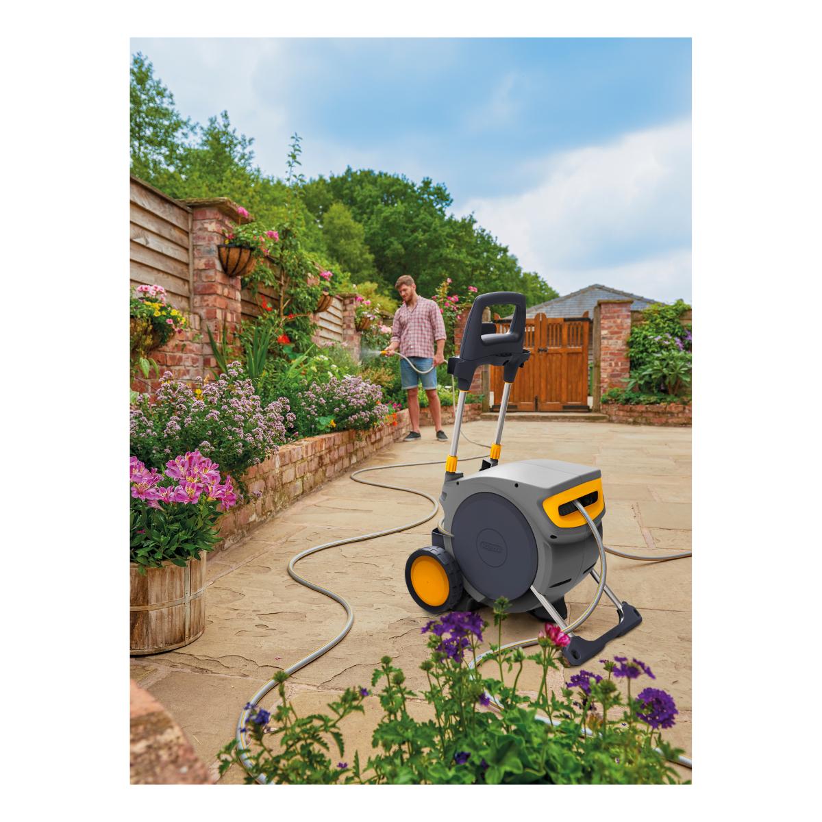 Portamangueras automático con ruedas AutoReel Mobile 35 m de manguera Hozelock