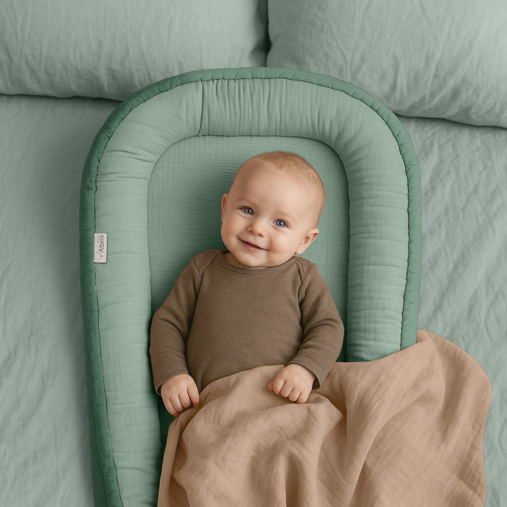 Cuna Nido Colecho Bebe Muselina Salvia