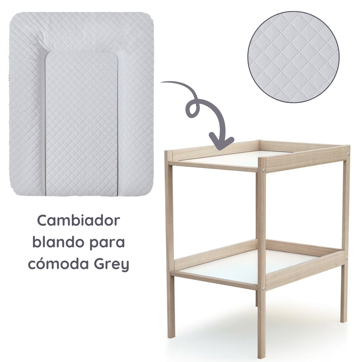 Caro Premium Line Cambiador Blando Para Comoda 50 X 70 Cm  Blanco