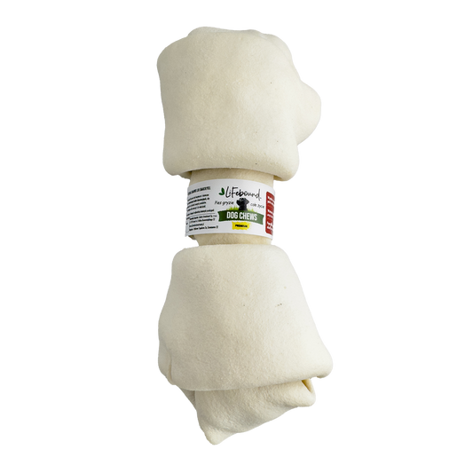 Lifebound - Hueso Masticable Natural De Piel De Ternera Para Perros Sabor Natural - 4 Pzas - Tamaño XL