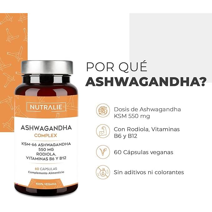 Ashwagandha con vitamina B6 y B12 Nutralie 60 Cápsulas