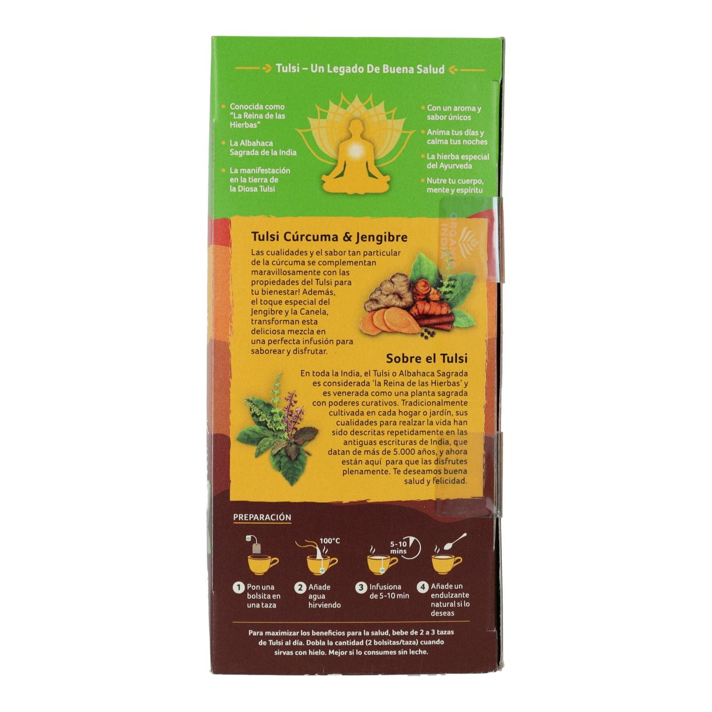 Tulsi Turmeric Ginger Organic India 25 bolsitas