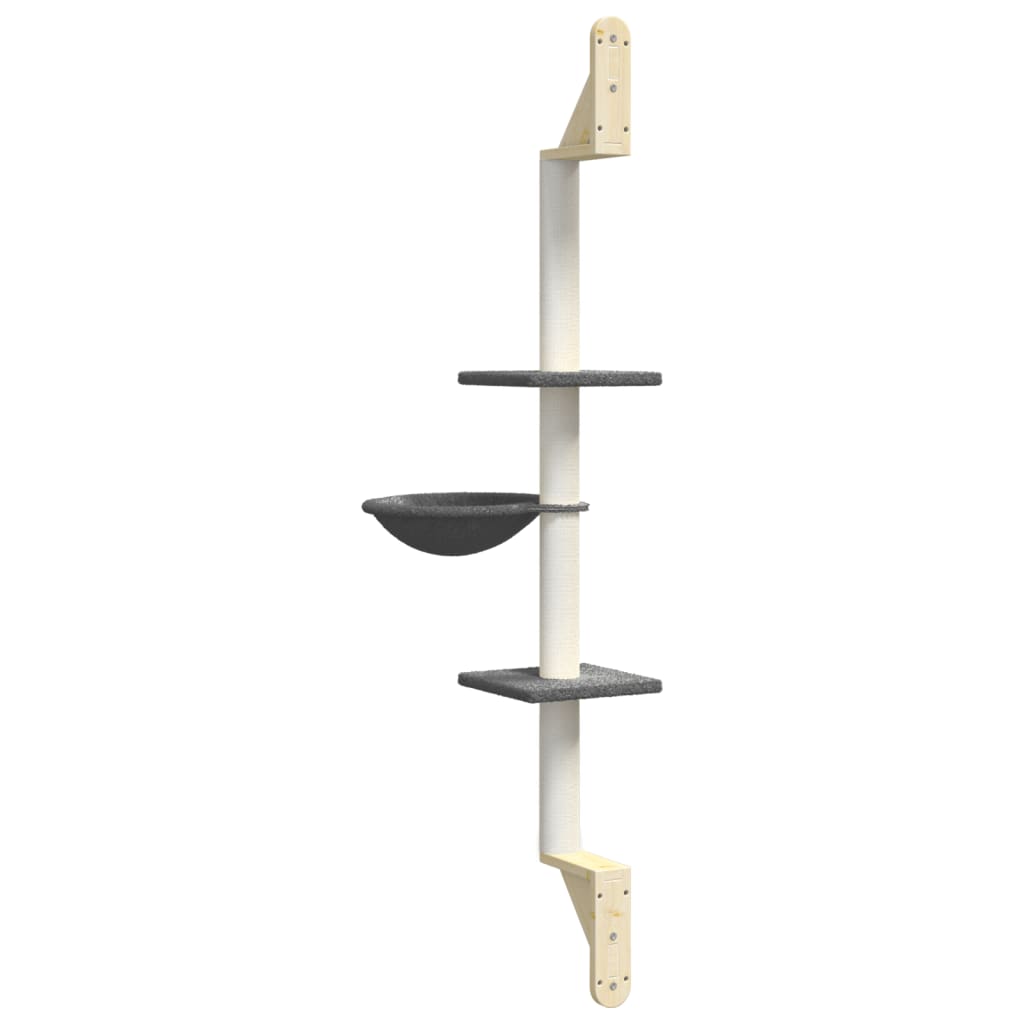 Árbol Rascador Para Gatos De Pared Gris Oscuro 142,5 Cm_5