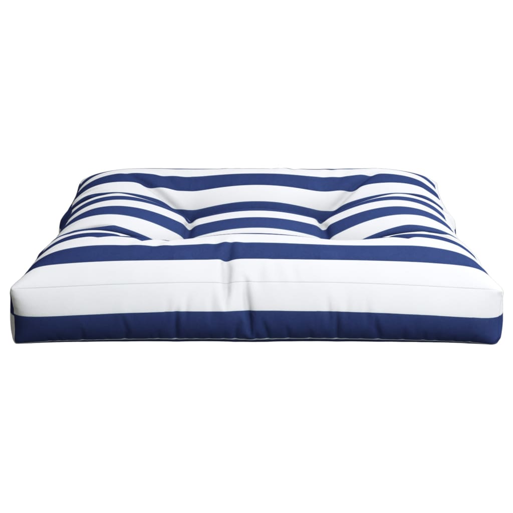 Vidaxl Cojín Para Palés Tela A Rayas Azul Y Blanco 80x80x12 Cm_5