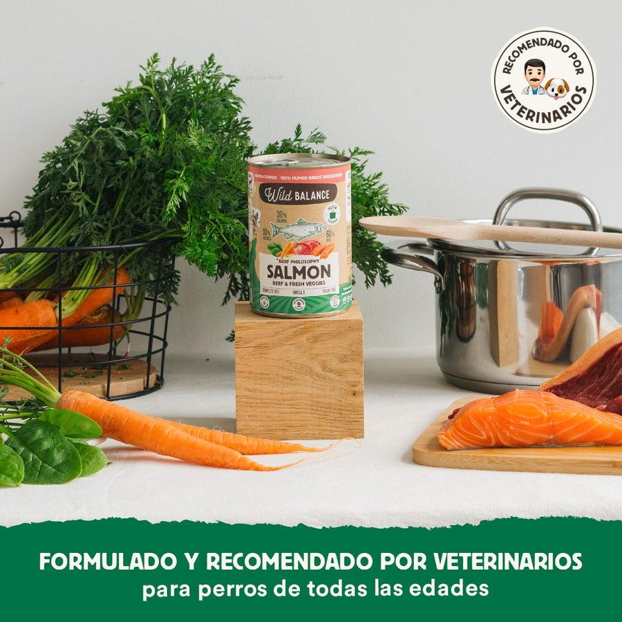 Pack Salmón y Ternera barf para perros 6 x 400 g Wild Balance