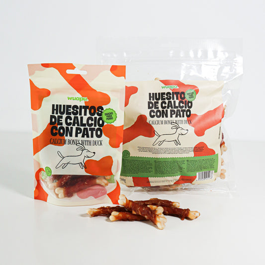 Snack Natural Para Perro Huesitos De Calcio Con Pato Wuapu