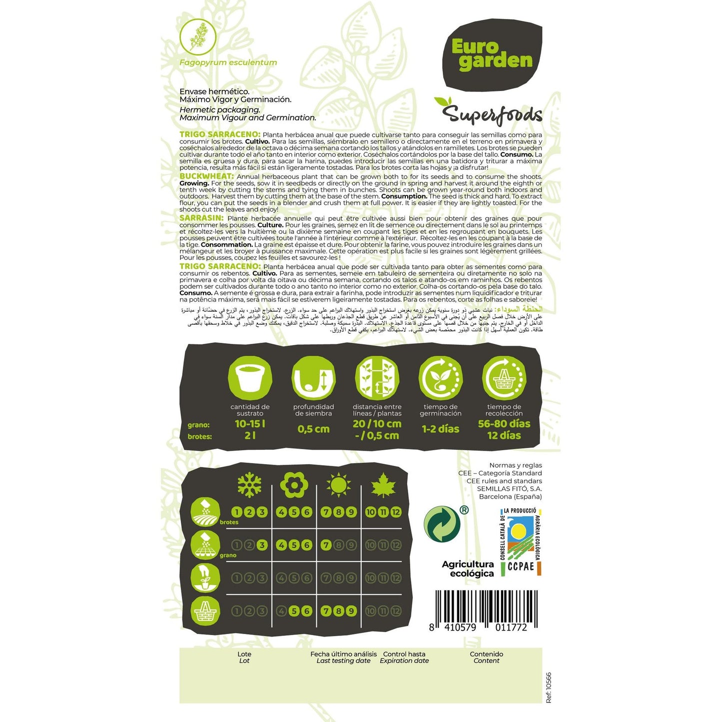 Semillas de Trigo Sarraceno ecológicas Vitalfoods