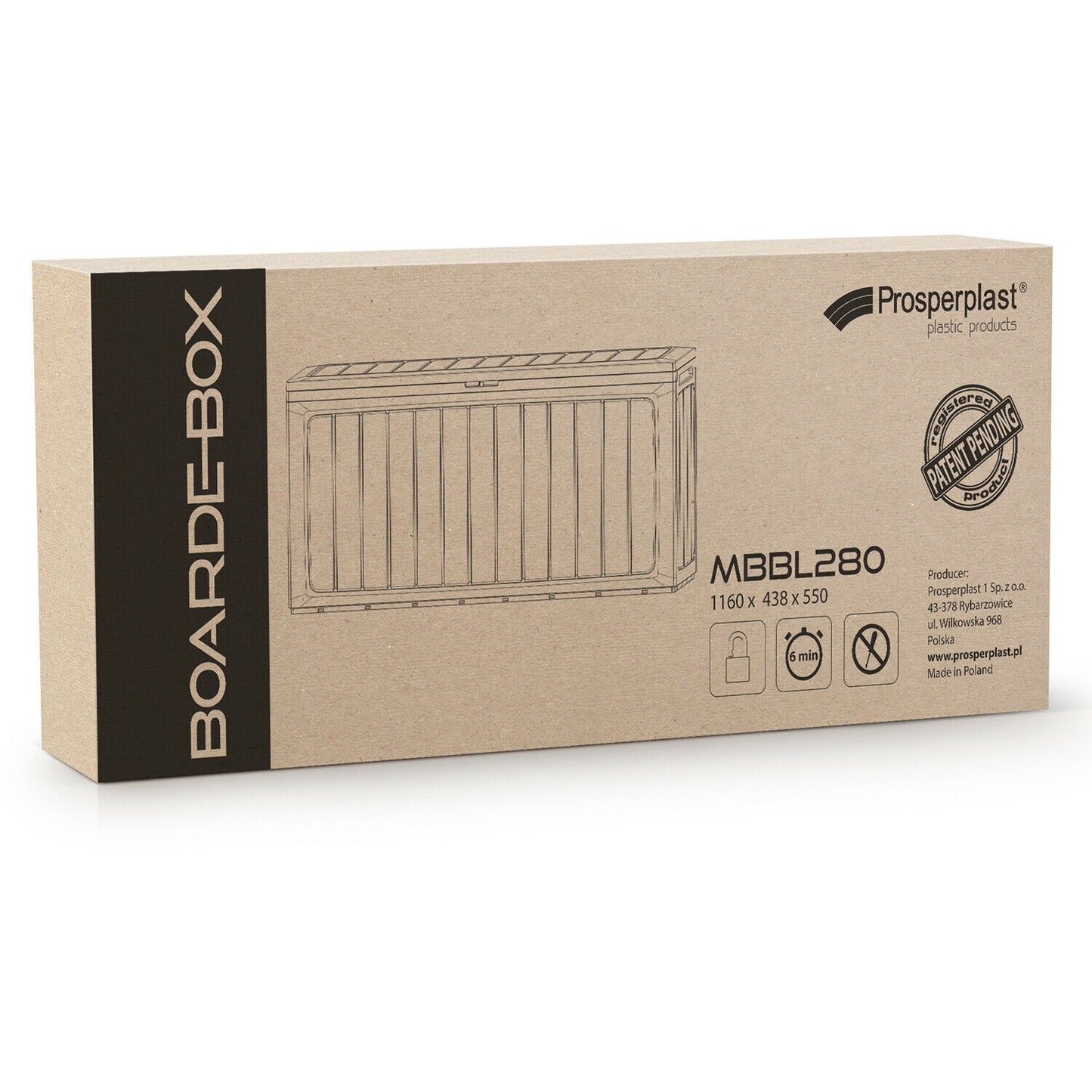 Baul De Jardin 280 Litros Prosperplast Boardebox De Plastico En Color Antracita 116 X 43,3 X 55 Cm_3