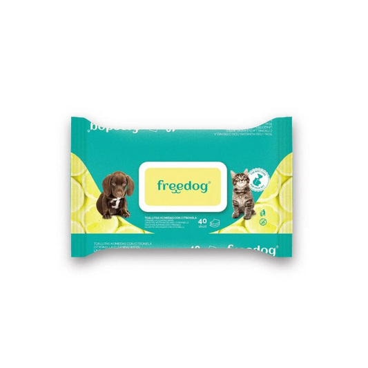Toallitas húmedas Citronela perros y gatos Freedog 40 uds