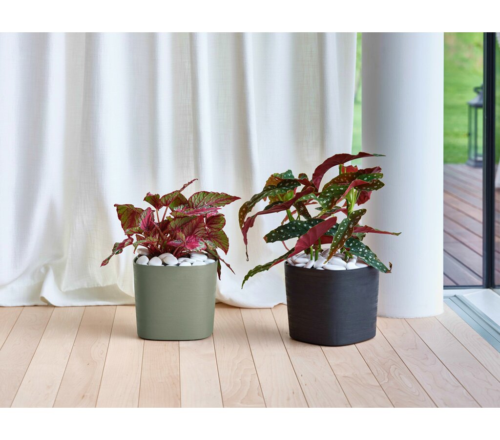 Teraplast Macetero De Plástico Reciclado Cuadrado Capri Negro 19cm