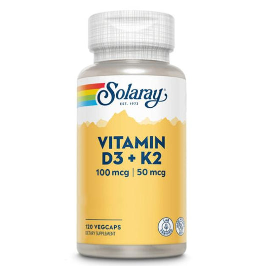 Vitamina D3 & K2 (Mk7) 120 Caps Solaray