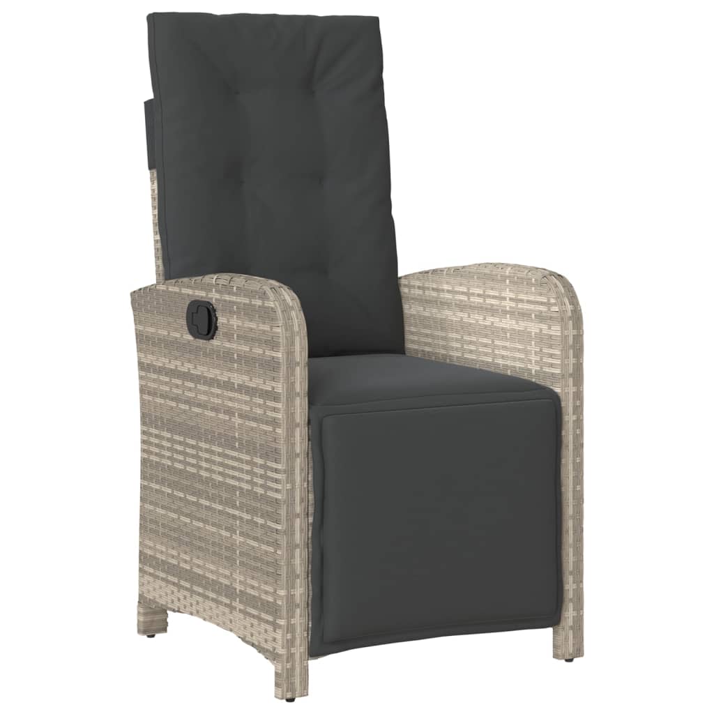 Set Comedor De Jardín 9 Pzas Cojines Ratán Sintético Gris Claro / Vetonek_5