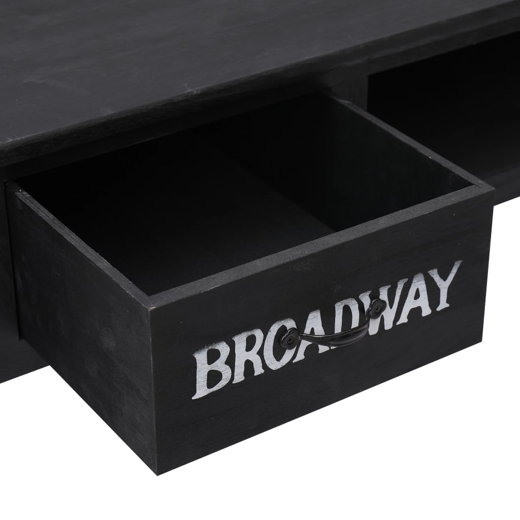 Mesa Consola De Madera Negra 110x45x76 Cm_4