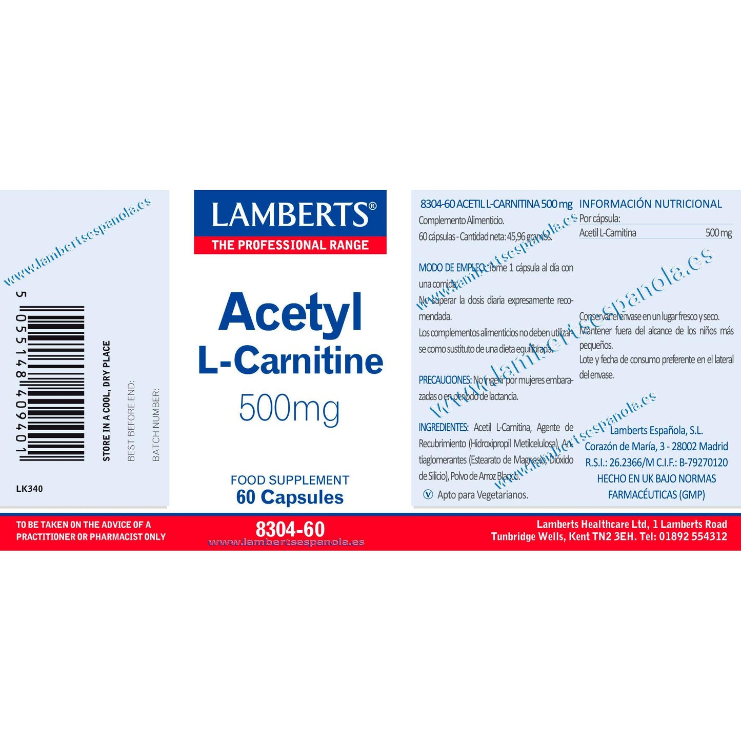 Acetil-L-carnitina Lamberts