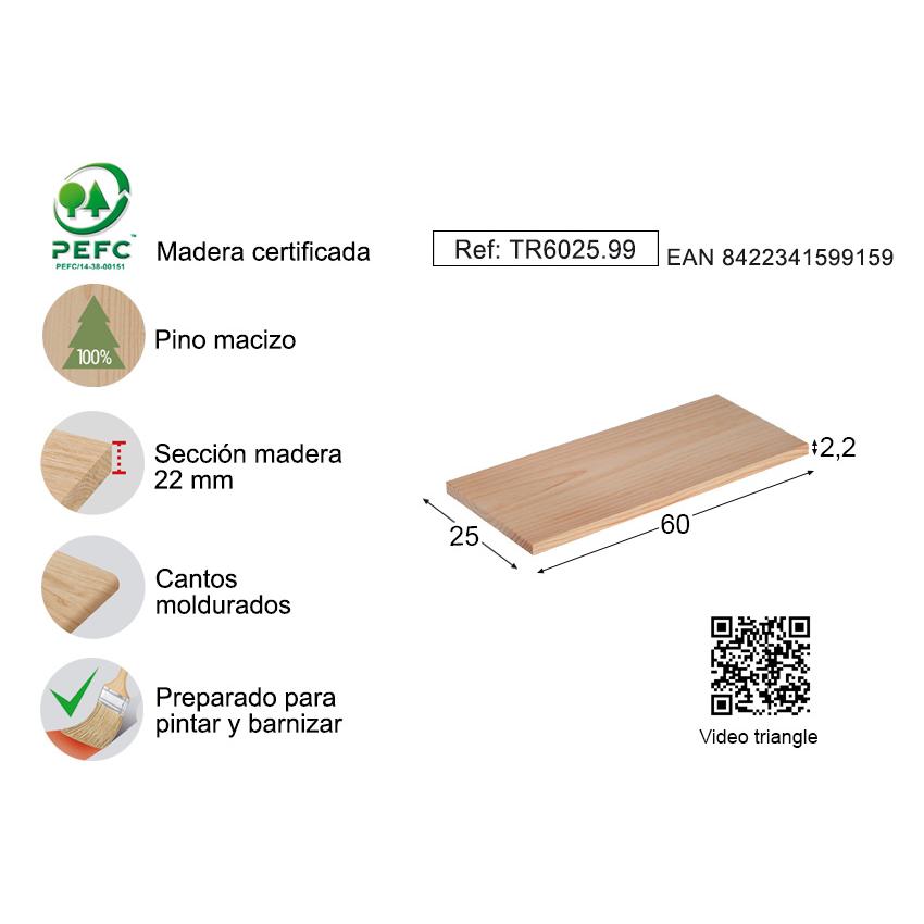 Balda mural Triangle 90x25 cm