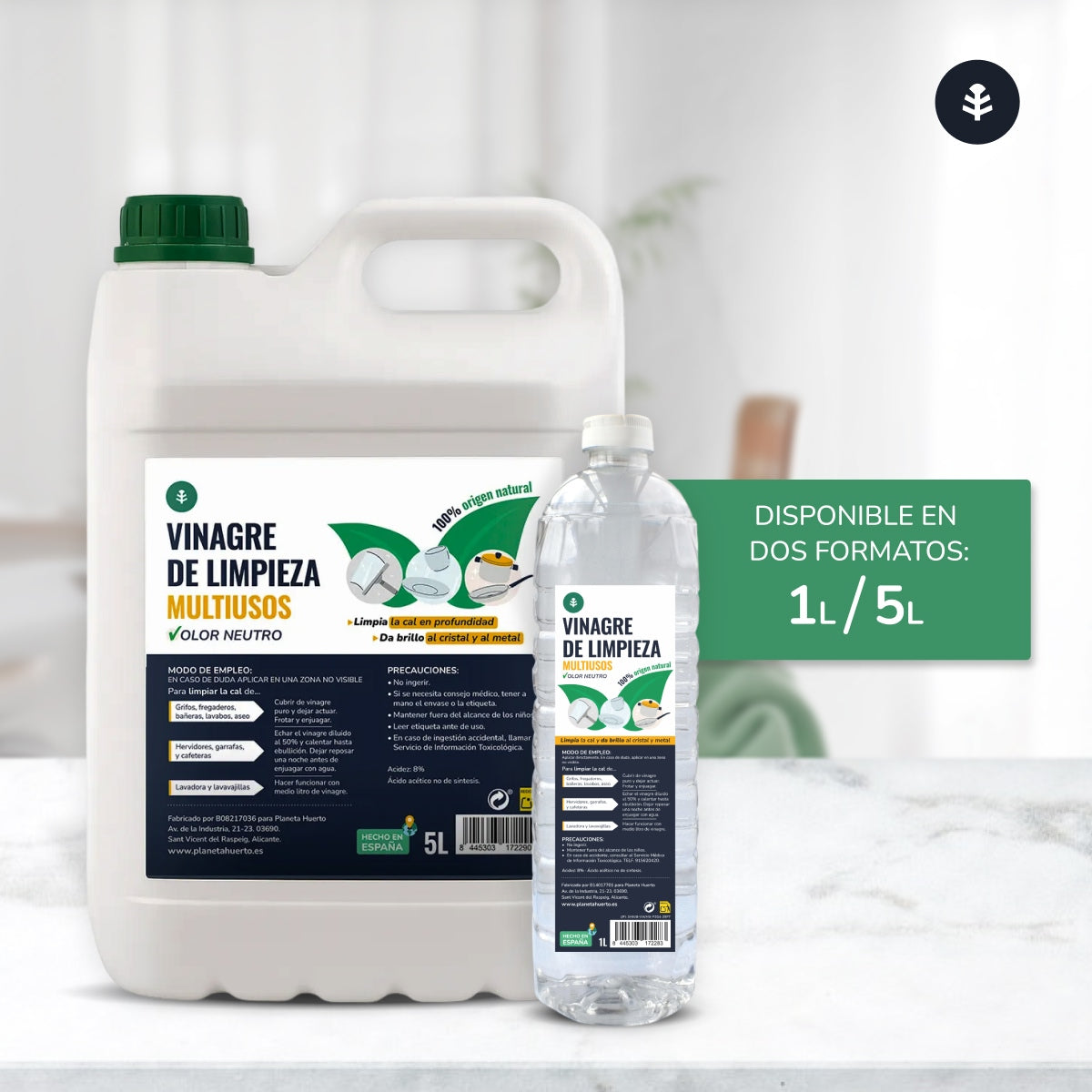 Pack 3x Vinagre Blanco de Limpieza Planeta Huerto 5 L