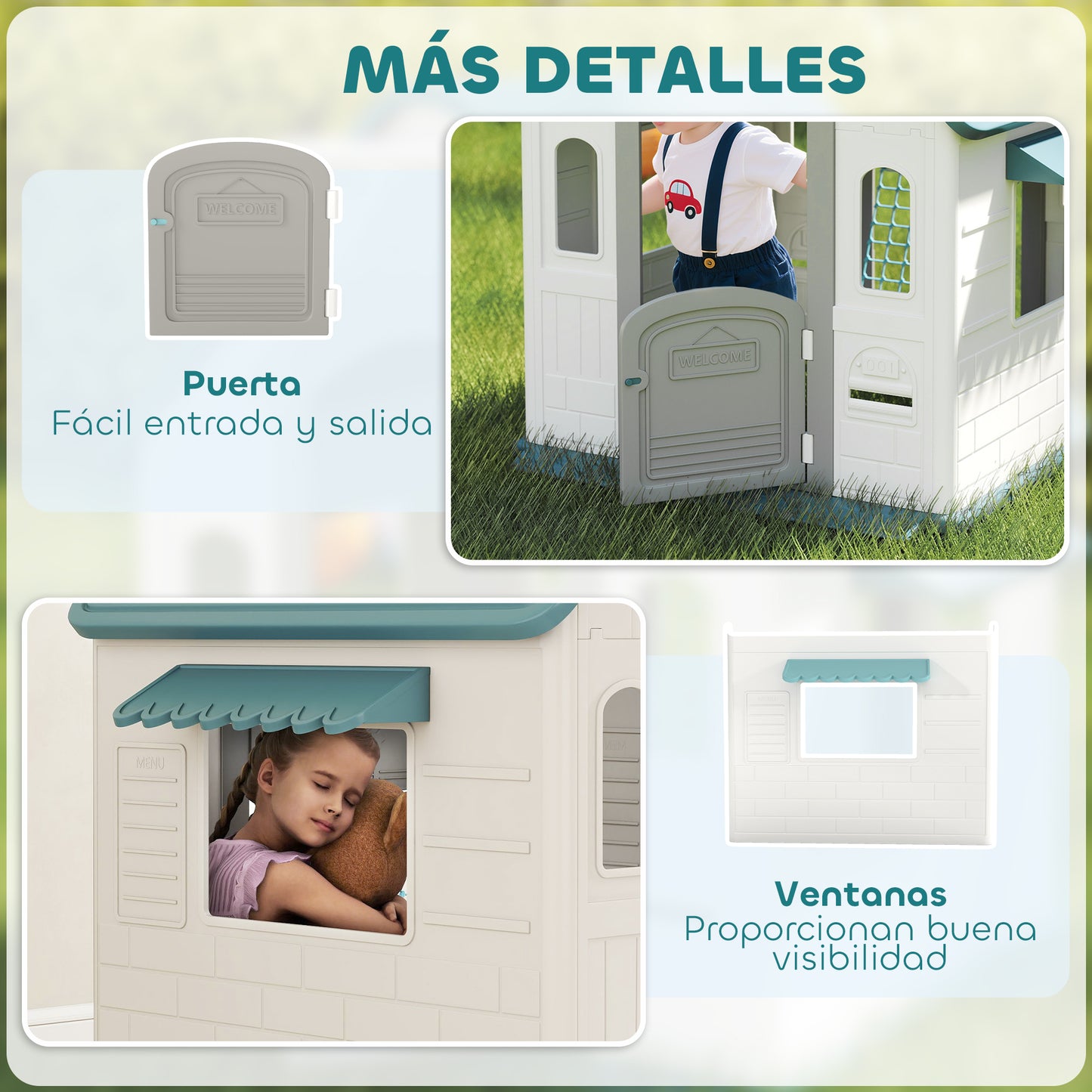 Aiyaplay Casita Infantil Exterior E Interior 5 En 1 Beige_5