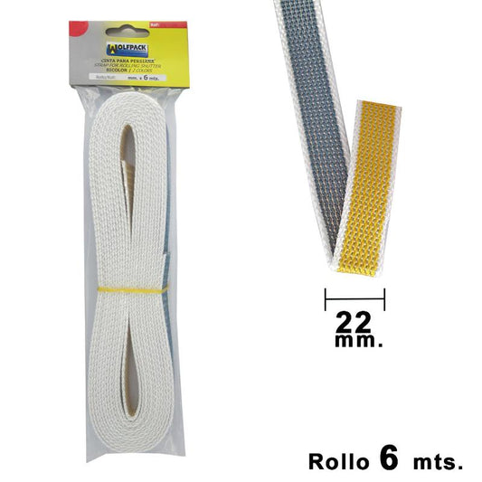 Cinta Persiana Wolfpack Bicolor 22 Mm. Rollo 6 Metros