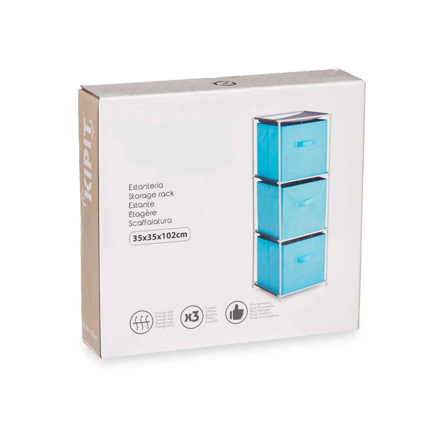 Estantería 3 Cajones Tnt Azul - Colección Kipit