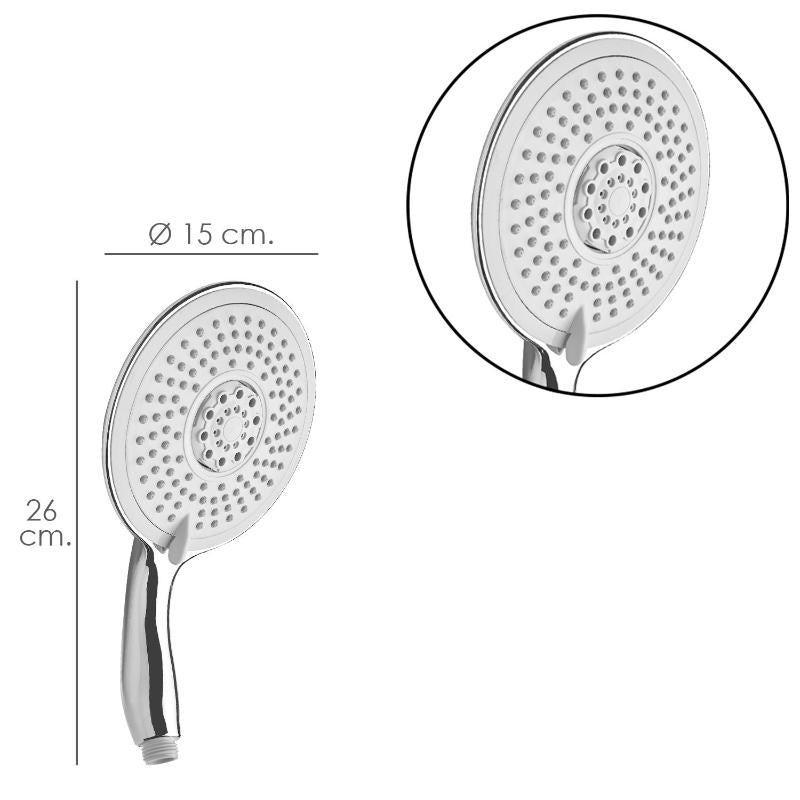 Maneral Ducha Cromo Xxl 5 Posiciones Ø 15 Cm. Lucy_1