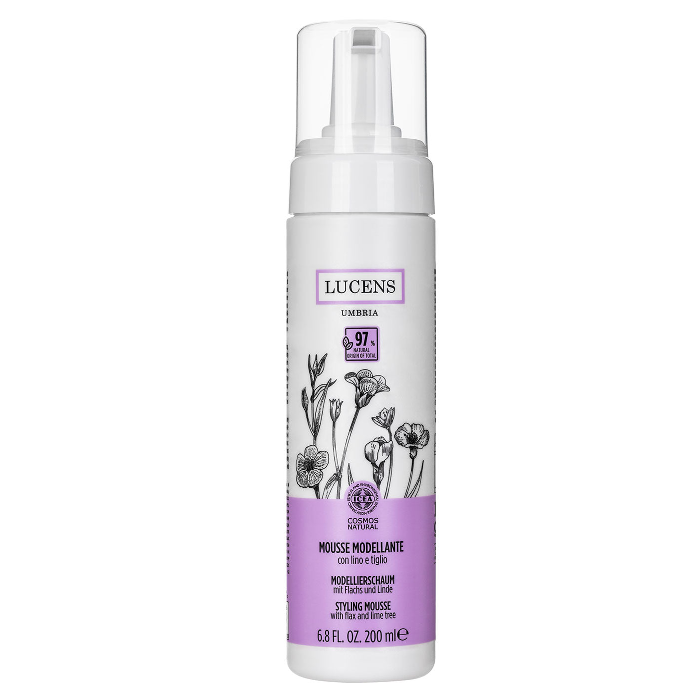 Lucens Umbria - Mousse moldeadora eco, aporta volumen y fijación natural, 200 ml_0
