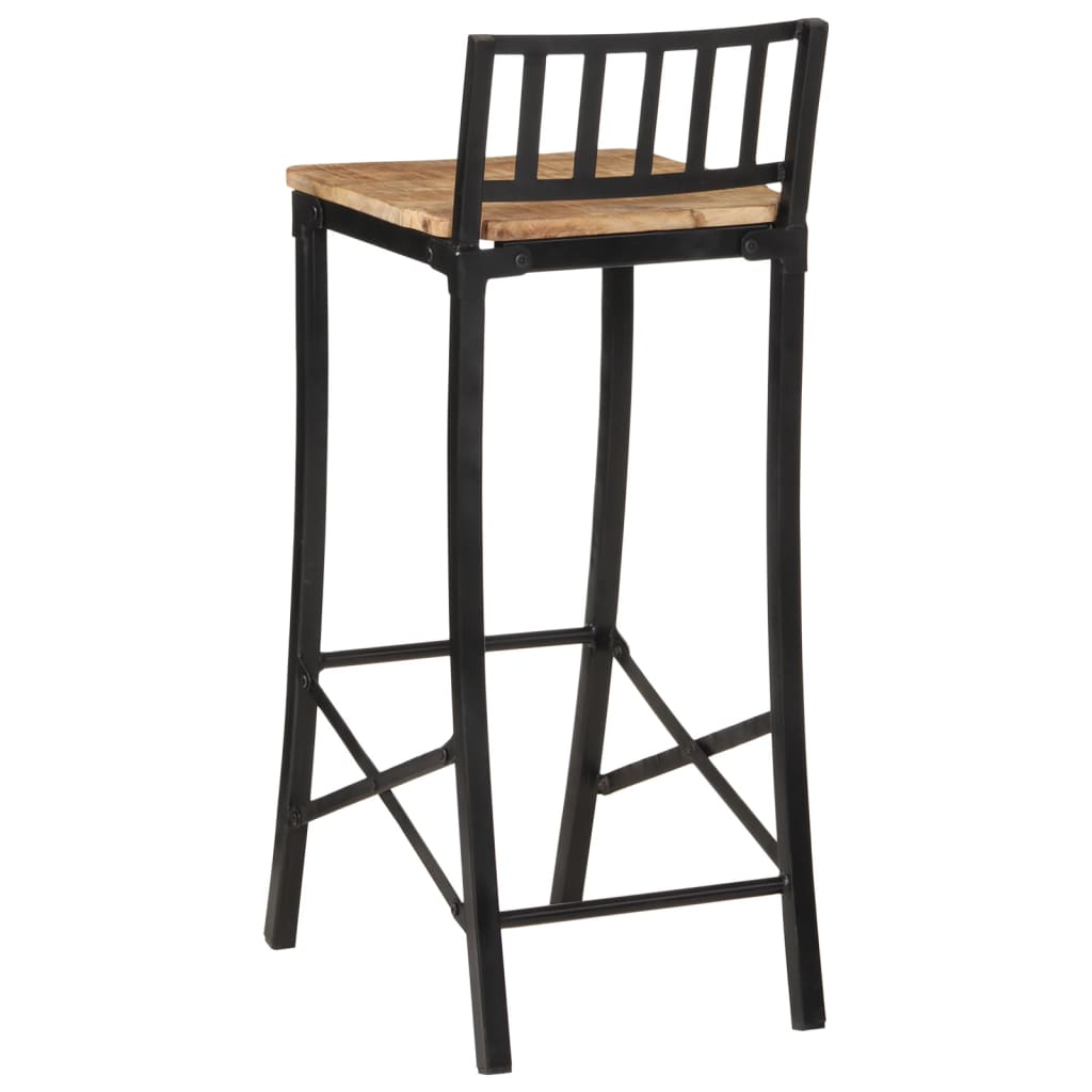Taburetes Altos 2 Uds Madera Maciza De Mango Rugosa_5