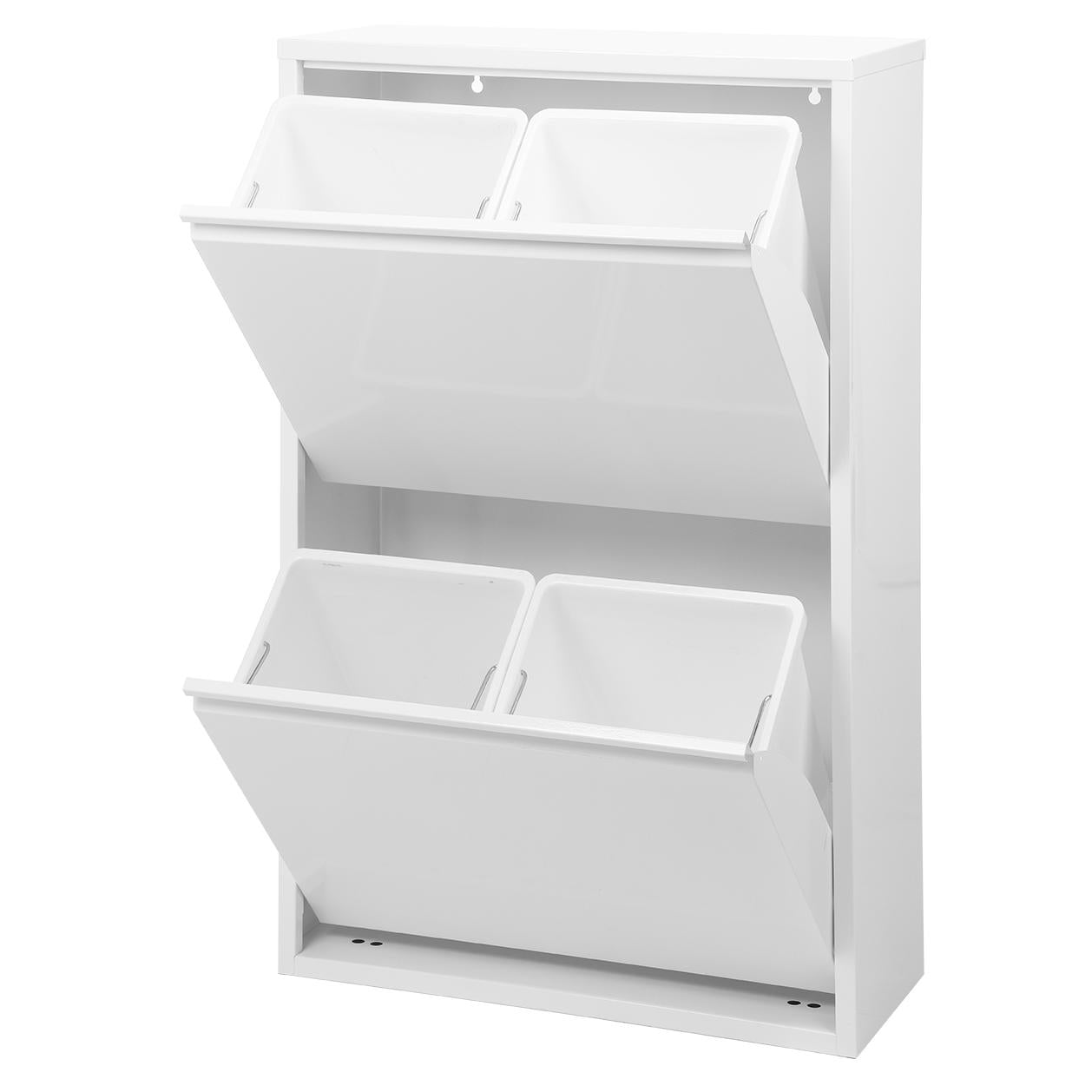 Mueble metálico reciclaje Duett con compartimentos 4 compartimentos Gris