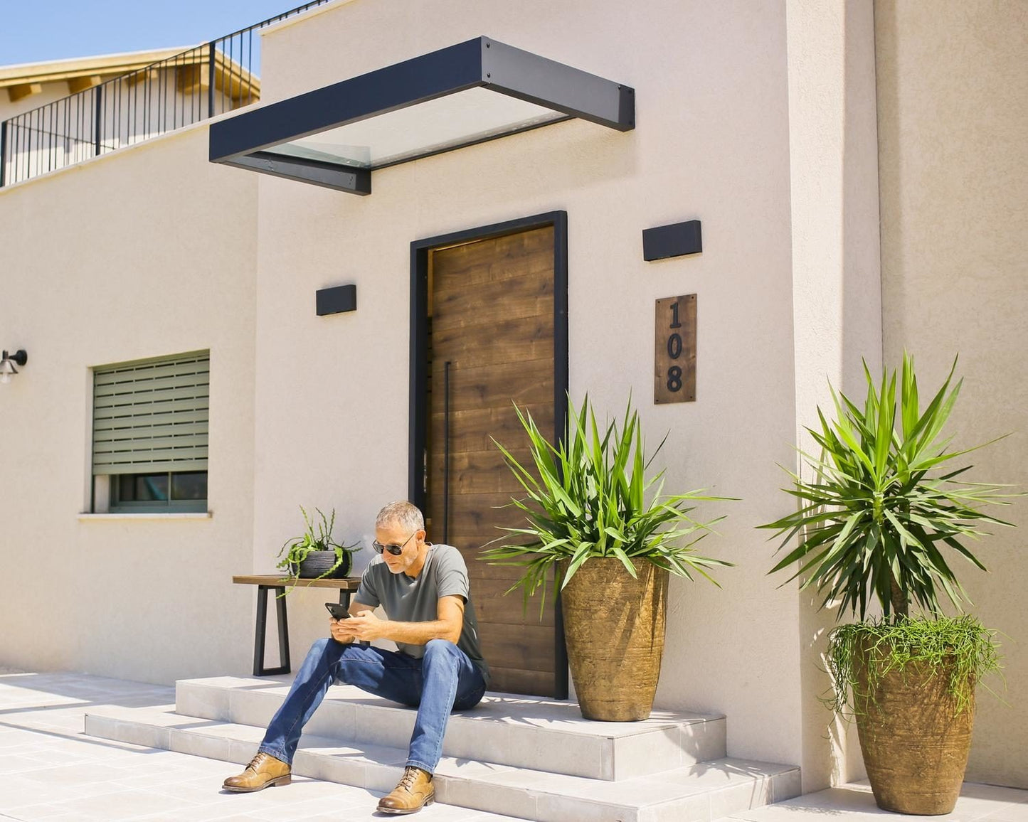 Marquesina para puerta Sophia 95x160 cm transparente Canopia