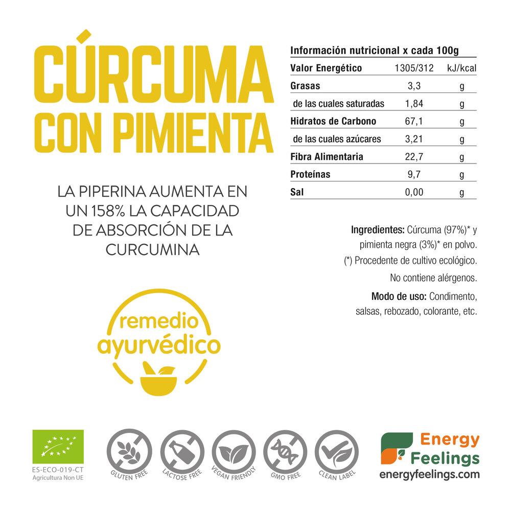 Cúrcuma Con Pimienta negra en Polvo Eco Energy Feelings 200 g