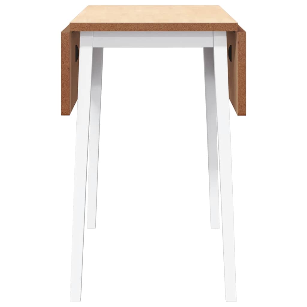Mesa De Comedor De Madera Maciza De Caucho Blanco_4