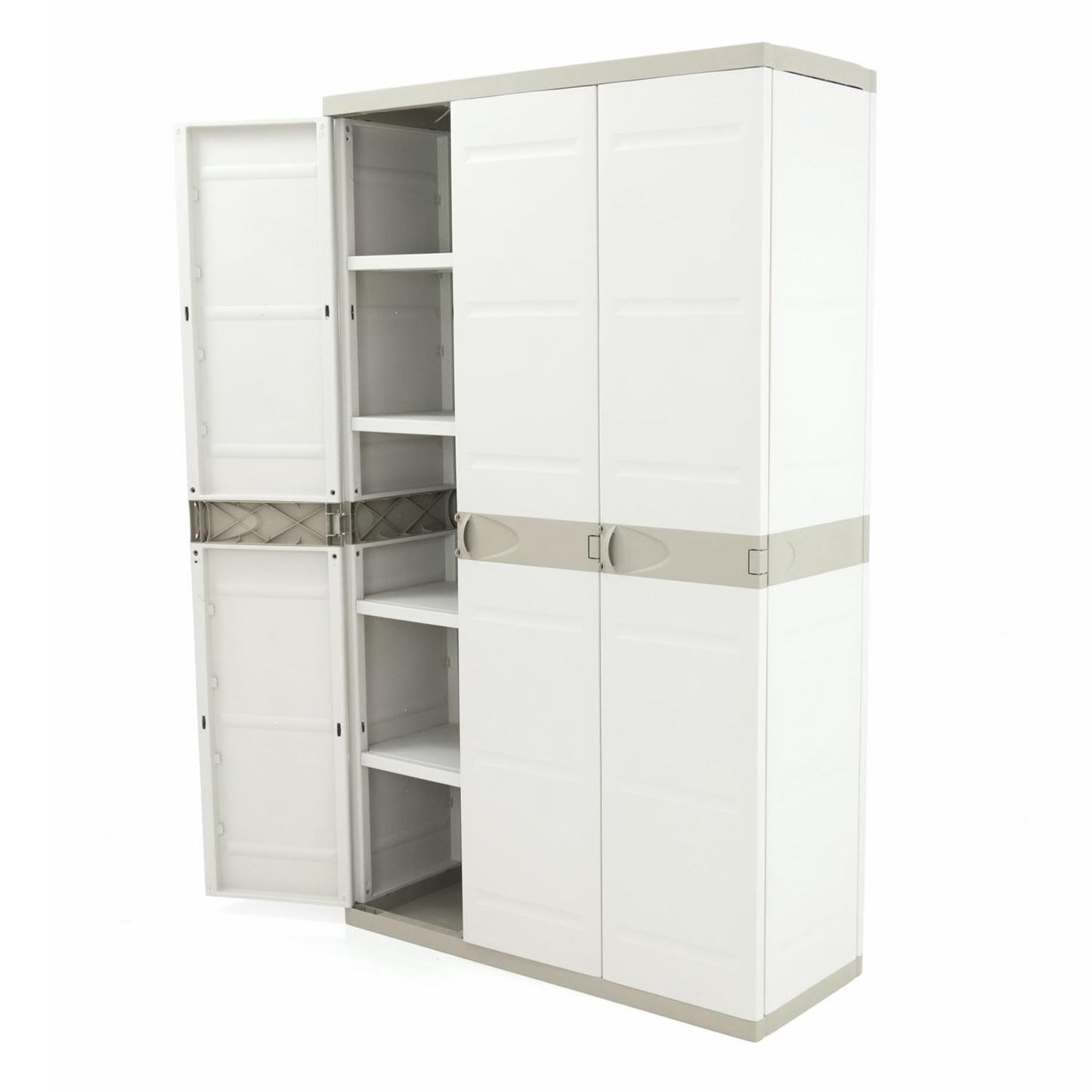 Armario de 3 Puertas con escobero 105 cm Titanium Plastiken Beige