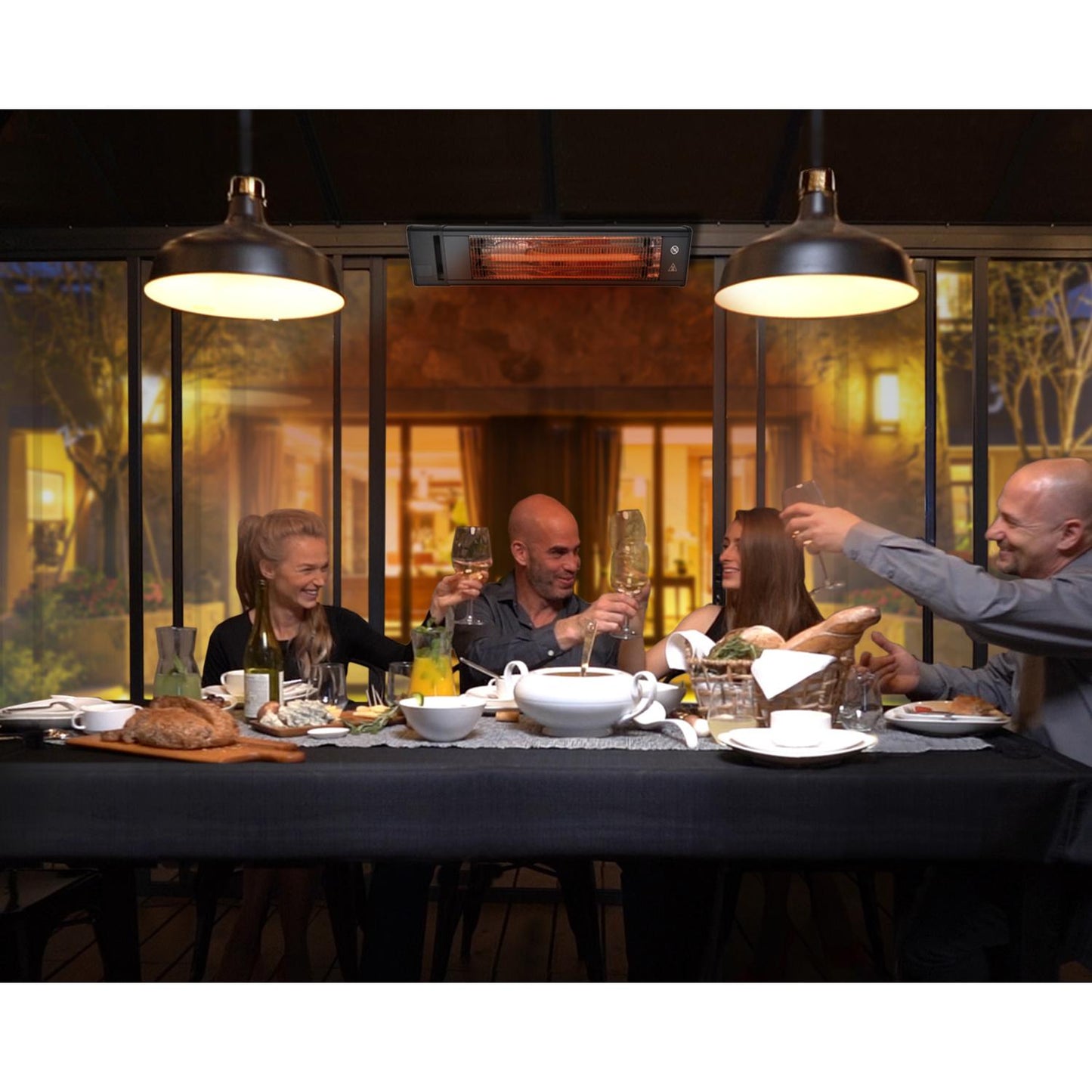 Calefactor electrico de fibra de carbon para pérgolas y gazebos