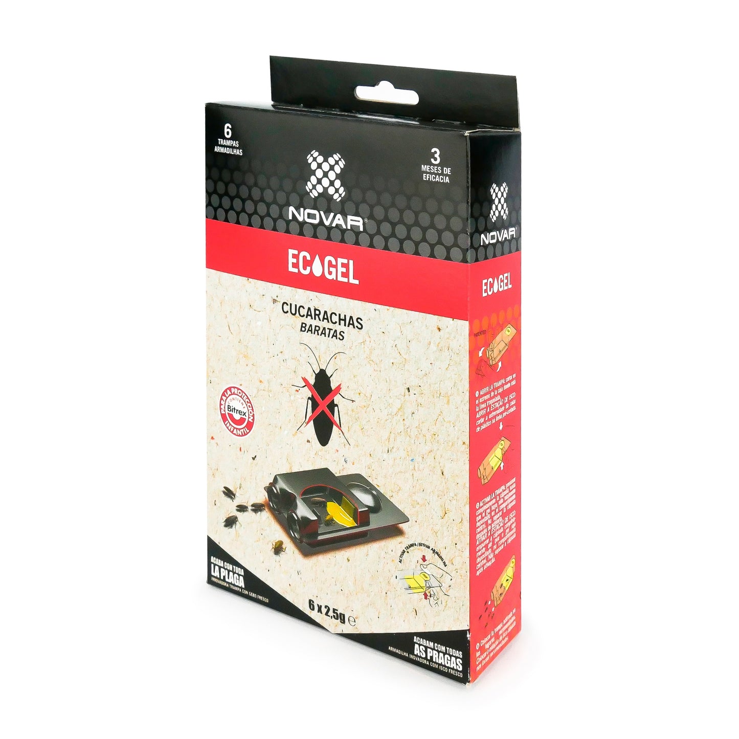 Novar Ecogel Trampa contra cucarachas 6 x 2,5 g