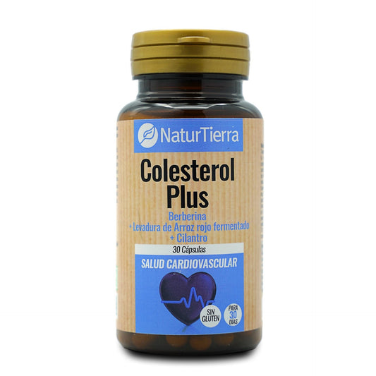 Colesterol plus berberina + levadura de arroz rojo fermentado + cilantro, 30 cáp. NaturTierra