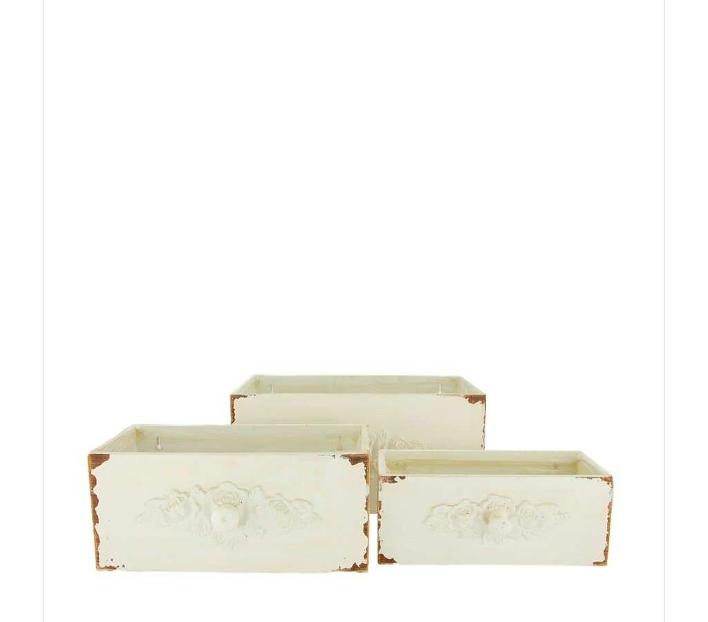 Macetero Madera Cajón Blanco Para Colgar 33x18x16cm