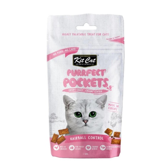 Kit Cat Purrfect Pockets - Hairball Control 60 g Snack funcional para gatos