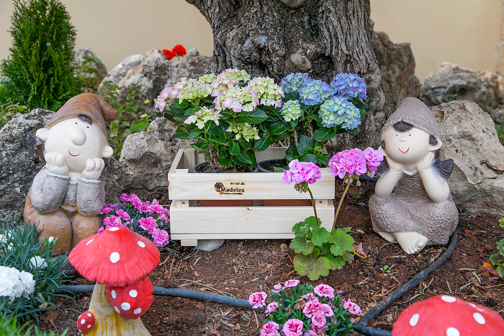 Caja De Fruta Decorativa De Madera Natural De 39 X 25,5 X 18 Cm