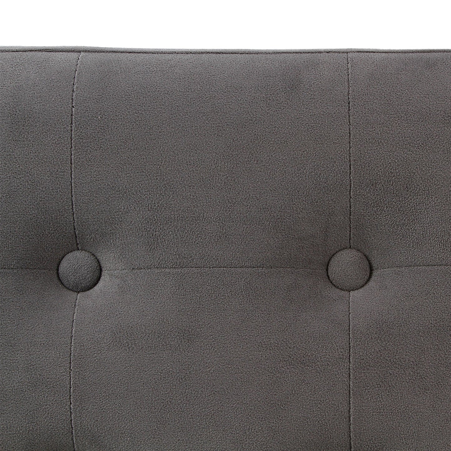 Puff Plegable Doble 'lysandre' Gris Efecto Terciopelo