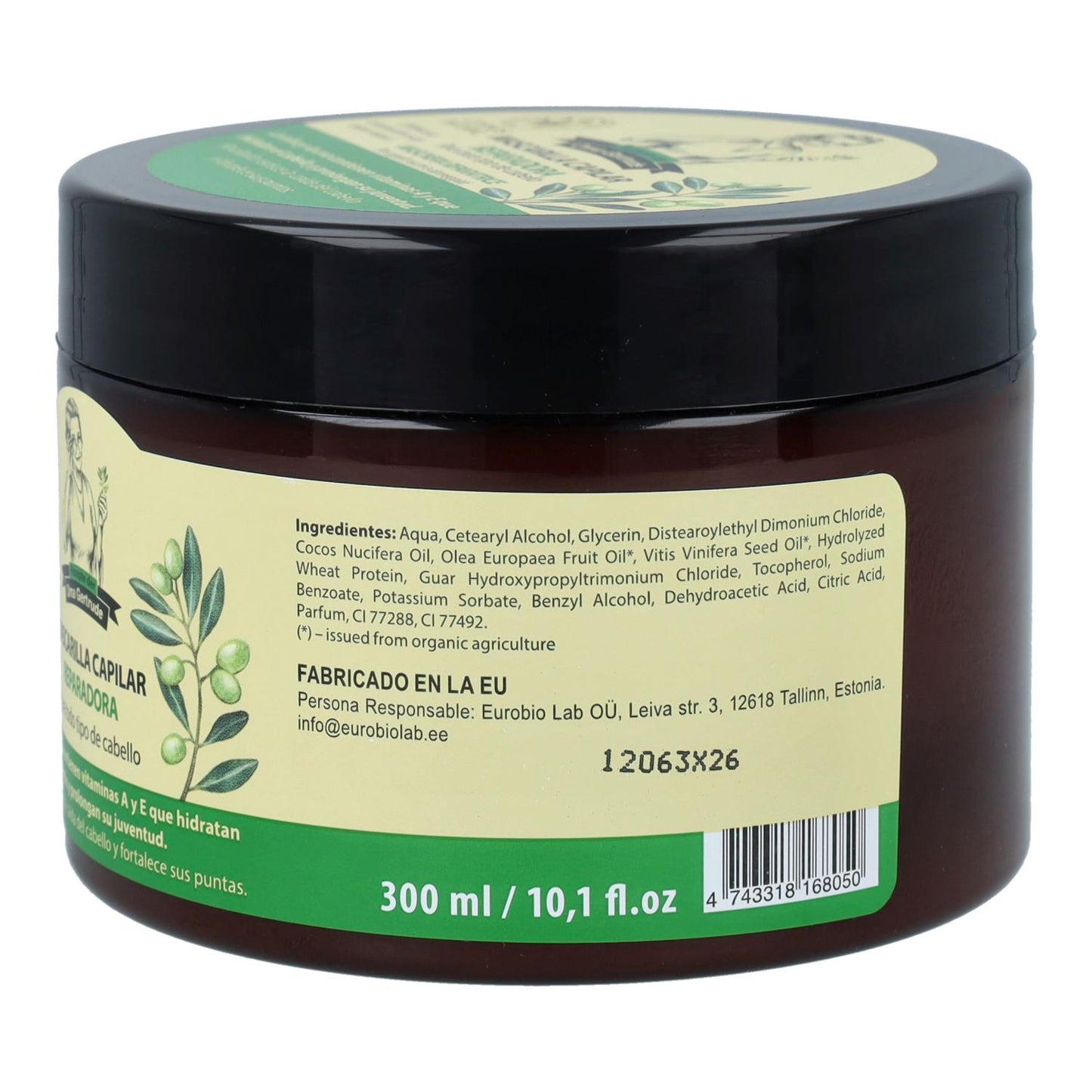 Mascarilla capilar reparación y nutrición cabellos secos y dañados, Oma gertrude, 300 ml