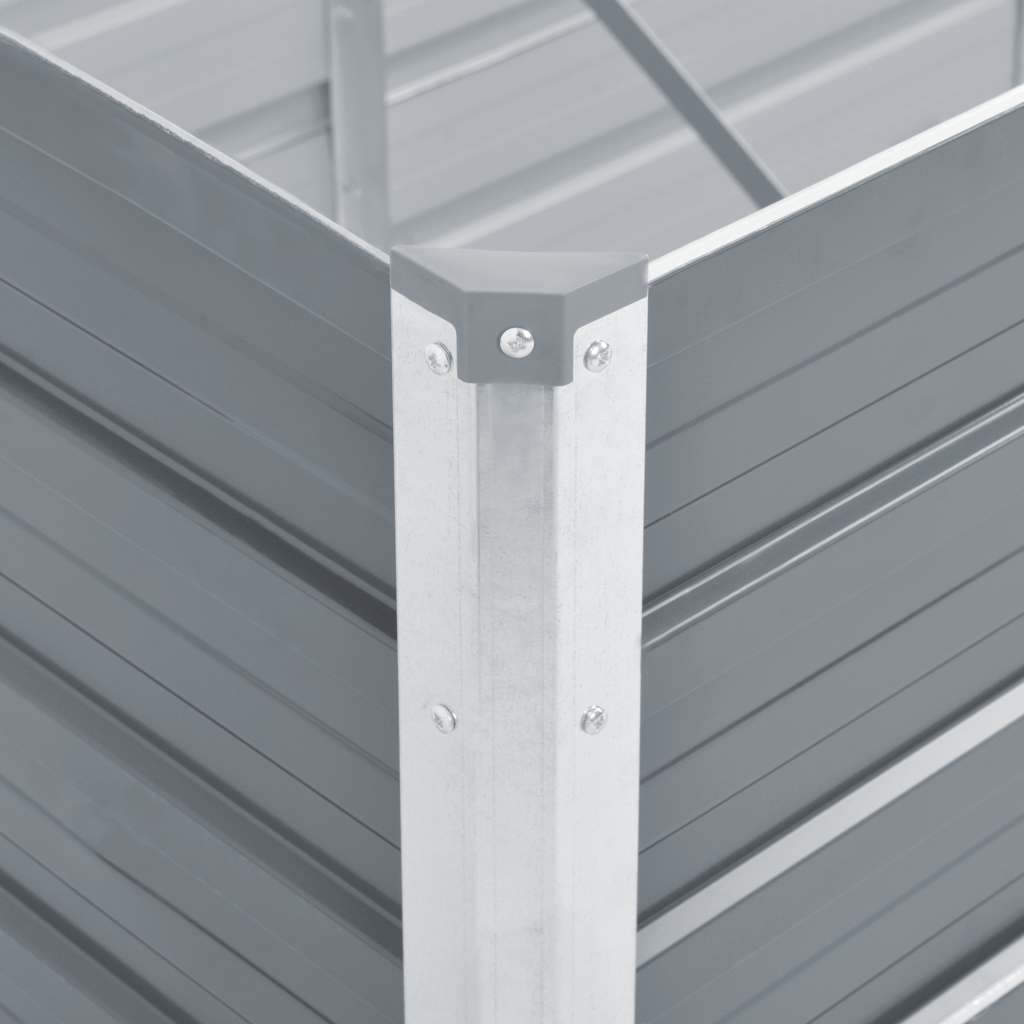Arriate De Jardín De Acero Galvanizado Gris 129x129x77 Cm_5