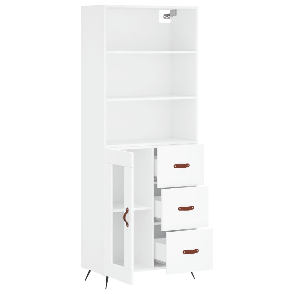 Aparador Alto Madera Contrachapada Blanco 69,5x34x180 Cm_3