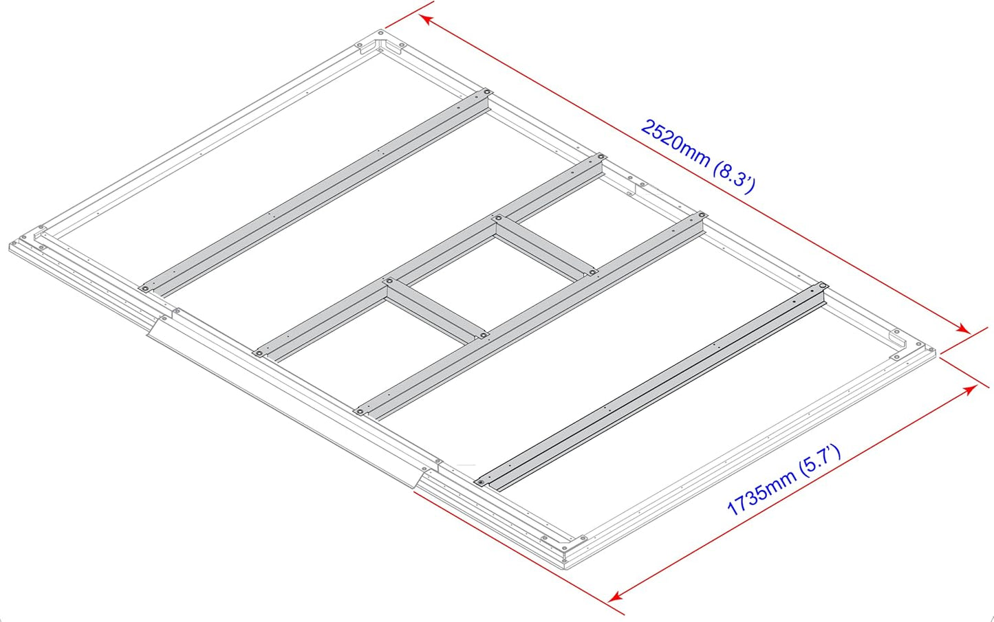 Duramax - Estructura Suelo Para Caseta - Artemisa Y Titán - Metal - Gris - 8 X 6_1