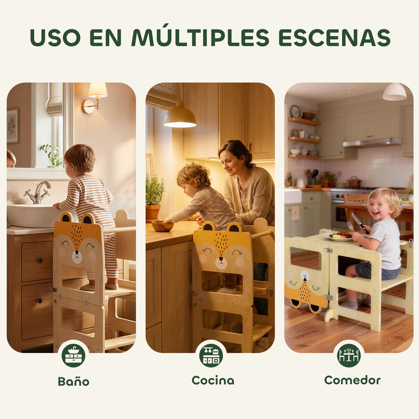 Aiyaplay Torre De Aprendizaje 3 En 1 Plegable Convertible En Escritorio Y Silla_5