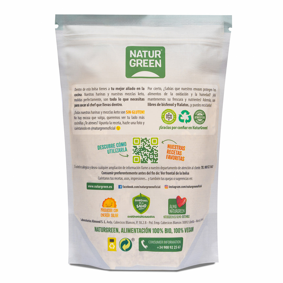 Harina Garbanzo Bio Sin Gluten NaturGreen 500 g