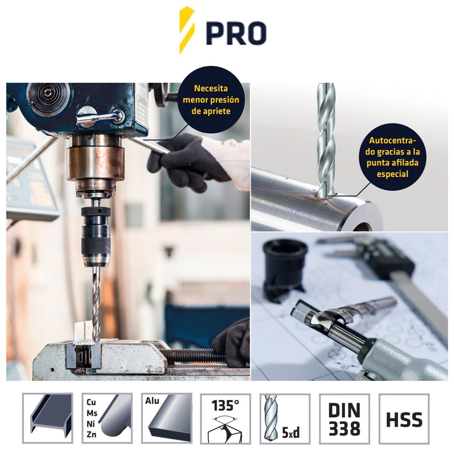 Broca Alpen Hss Pro 4,50 Mm.