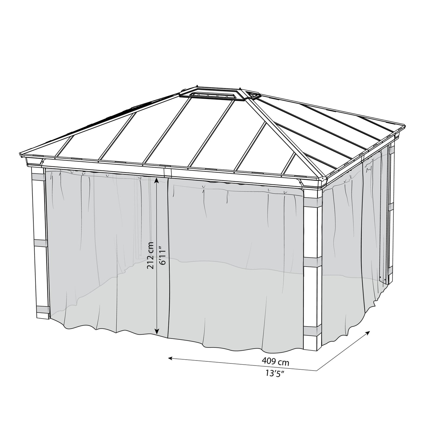 Set Mosquietas para gazebo cenador Dallas 360x422 cm