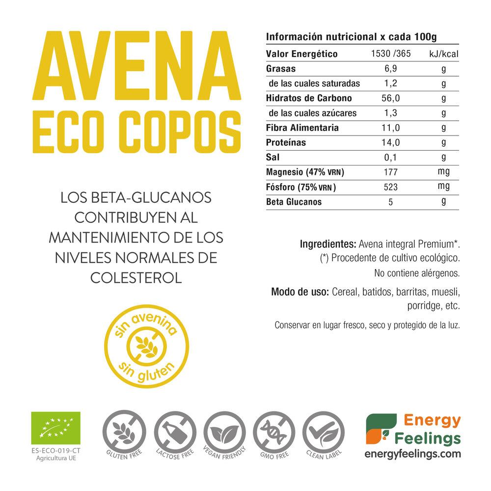 Copos de Avena ECO sin gluten Energy Feelings 1 kg