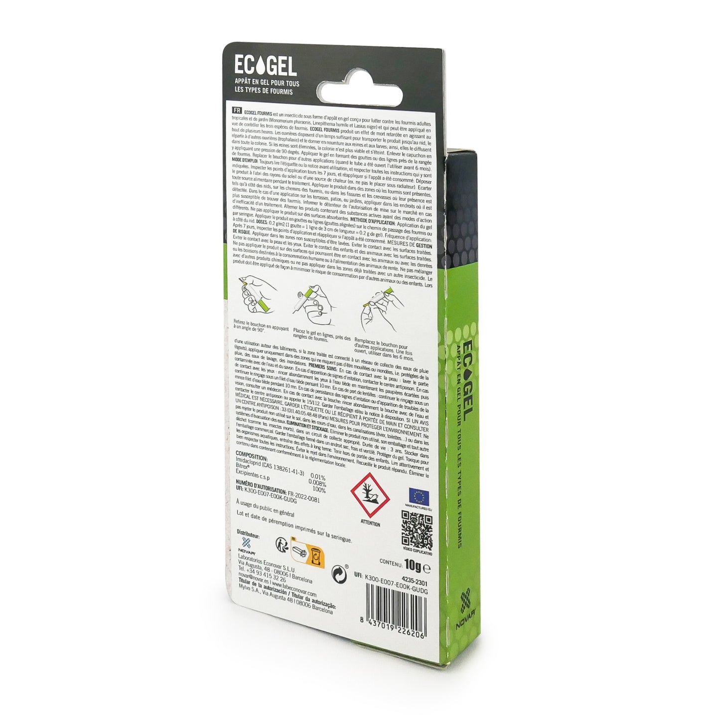 Novar Ecogel Jeringuilla contra hormigas Ecopack 10 g