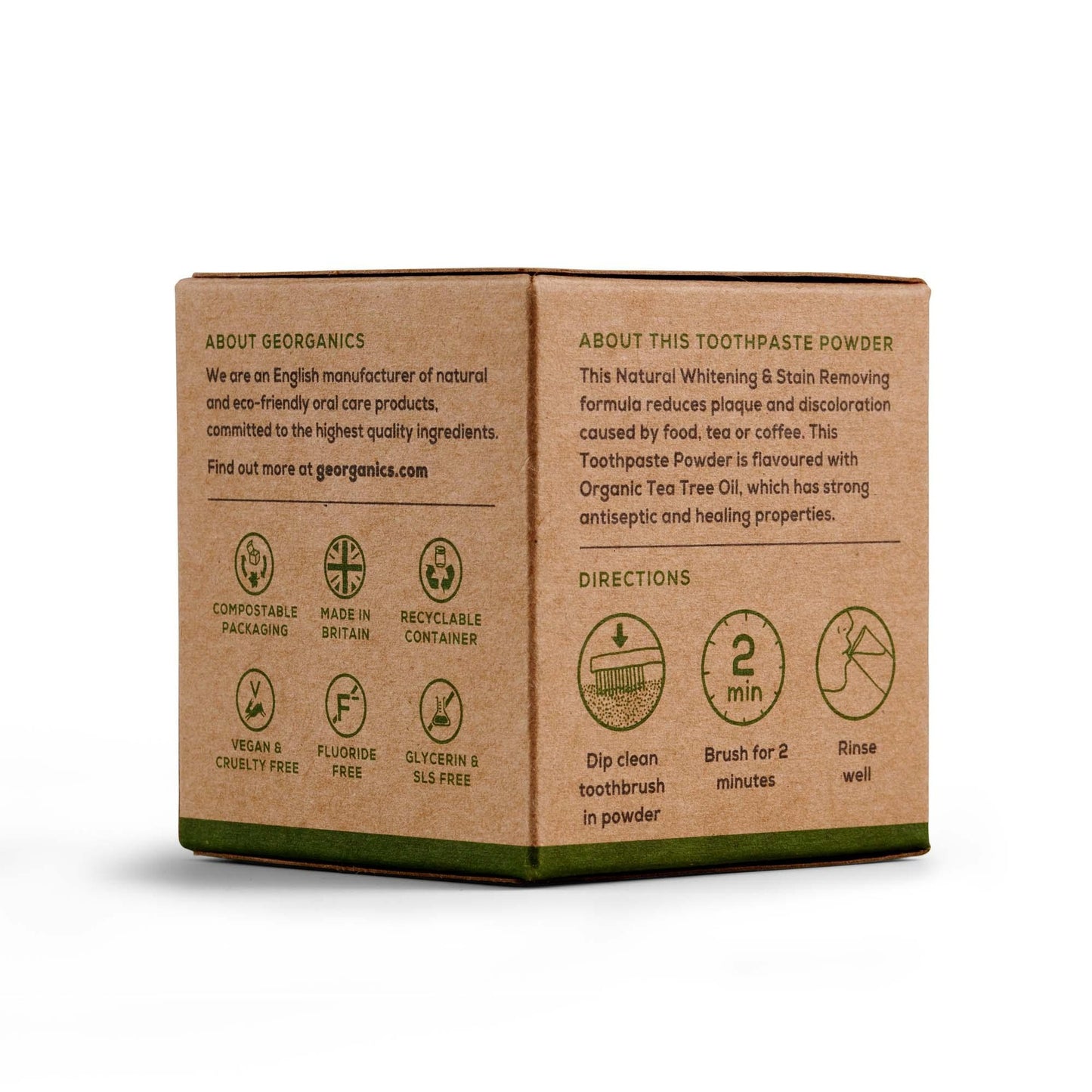 Blanqueador Dental en polvo Bicarbonato y Árbol de Té Georganics 60 ml